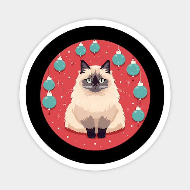 Birman Cat Xmas Ornament, Love Cats Magnet by dukito